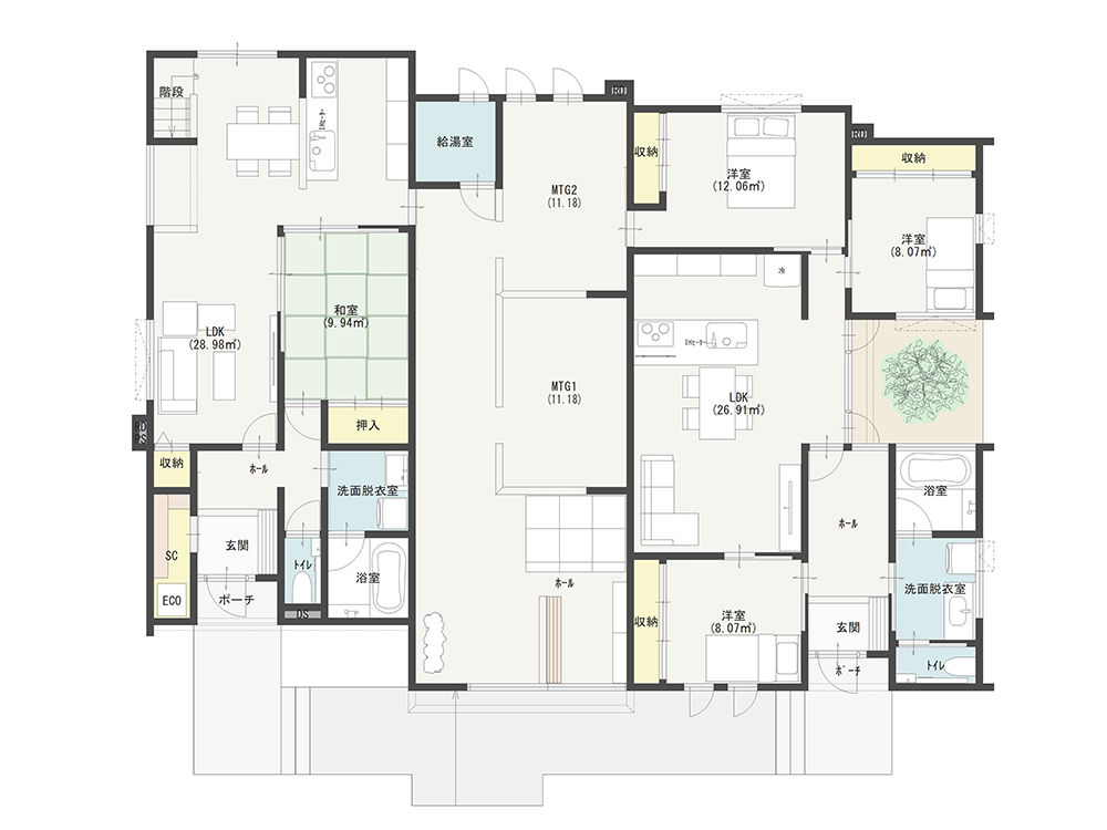 大進建設「D-DESIGN」1階フロア図